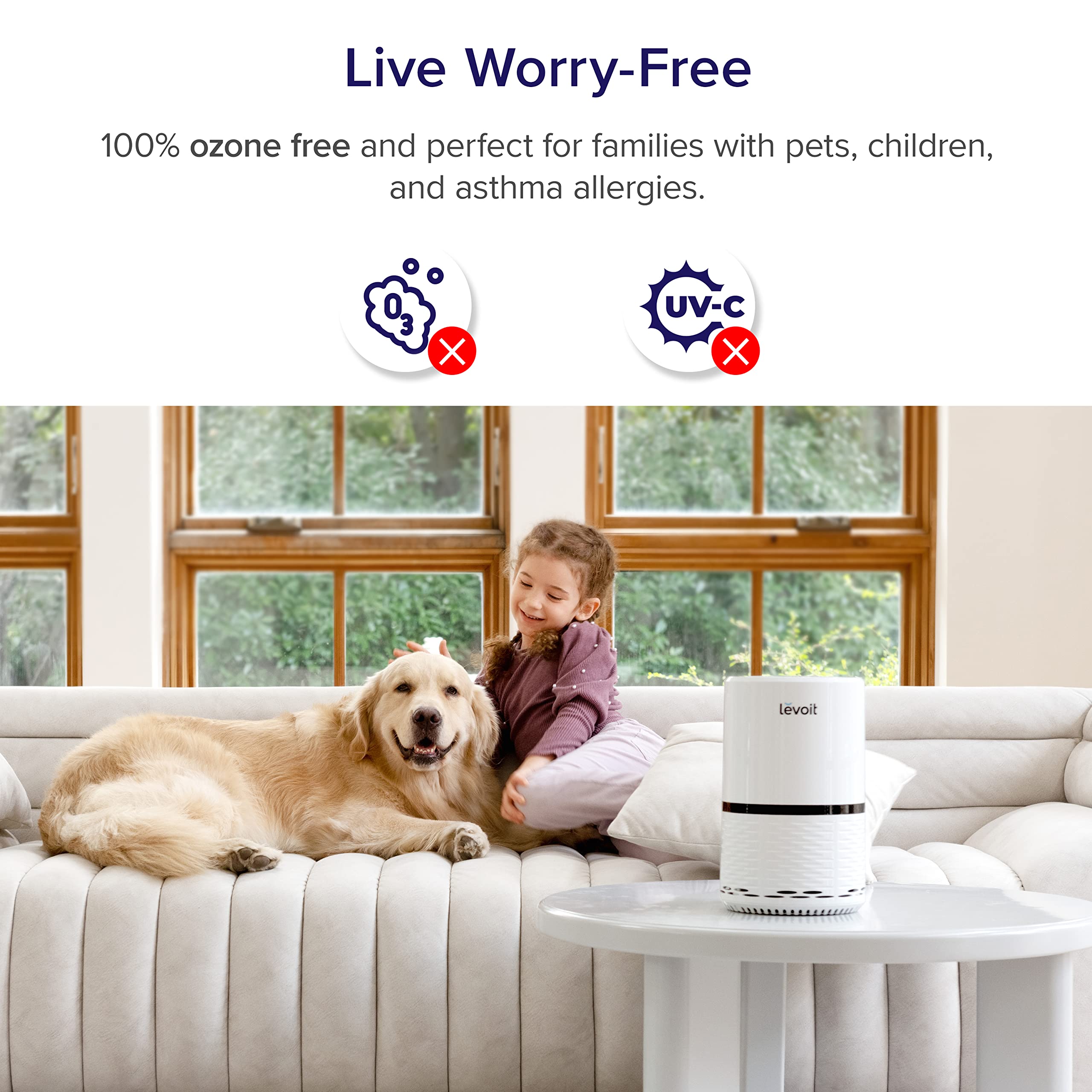 Levoit Air Purifier for Home , H13 True HEPA Filter for Allergies and Pets , Dust , Mold , and Pollen , Smoke and Odour Eliminator منقي هواء للمنزل مزود بفلتر ترو هيبا اتش 13 للحساسية والحيوانات الاليفة والغبار والعفن ولقاح الازهار والدخان من ليفويت Levoit Air Purifier for Home , H13 True HEPA Filter for Allergies and Pets , Dust , Mold , and Pollen , Smoke and Odour Eliminator منقي هواء للمنزل مزود بفلتر ترو هيبا اتش 13 للحساسية والحيوانات الاليفة والغبار والعفن ولقاح الازهار والدخان من ليفويت